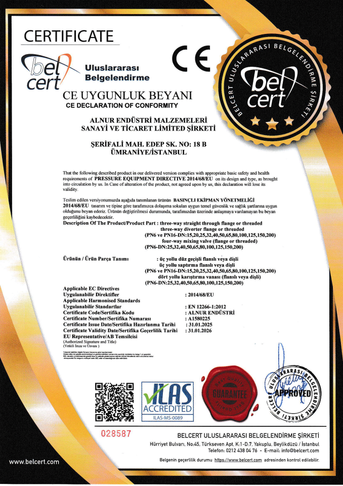 Alnur PN6 DN 125 Dört Yollu Vana