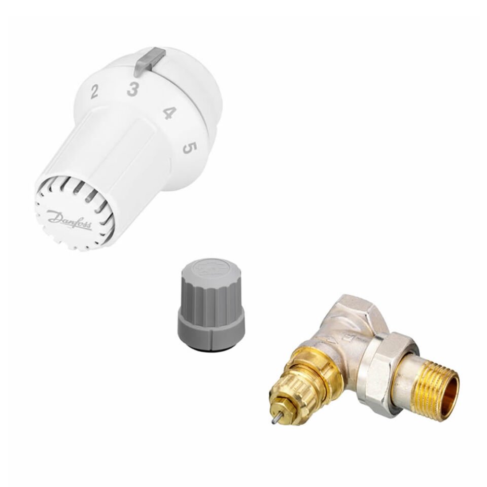 1/2'' Danfoss Köşe Termostatik Radyatör Vanası (Takım)