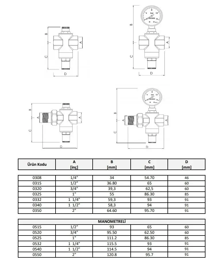 Case PM Su Basınç Düşürücü 1/2''
